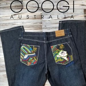 Coogi Blue Jeans 38x34 NWOT Egyptian Stitch G11